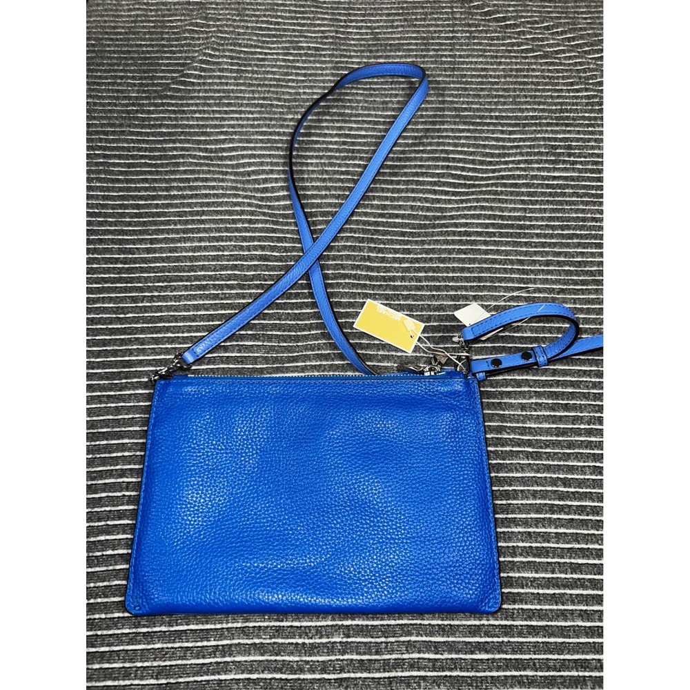 Michael Kors Pebble Leather Double Pouch Crossbody Bag Oxford Multi Blue - Picture 5 of 16